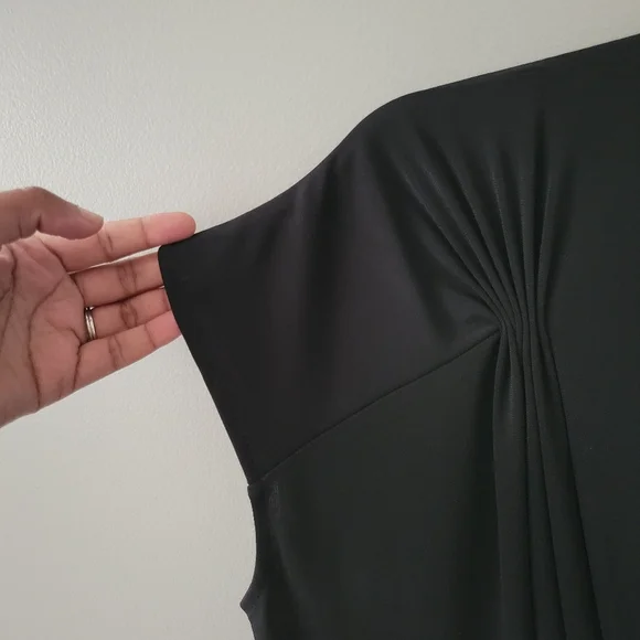 Talbots Classic Black Shortsleeve Knee-length Jersey Stretchy Dress. Size L - Picture 5 of 6